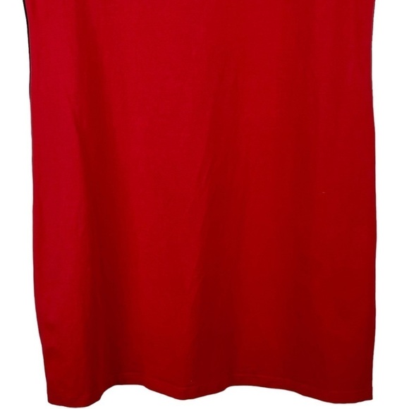TOMMY HILFIGER LOGO SIDE STRIPE RED COTTON BLEND SHORT SLEEVE TEE SHEATH DRESS - Picture 7 of 15